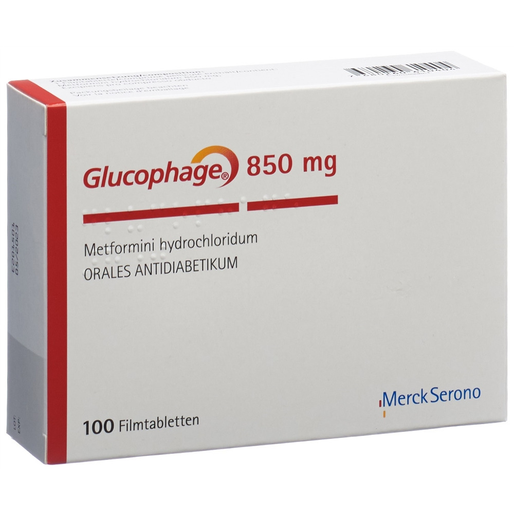 GLUCOPHAGE cpr pell 850 mg blist 100 pce