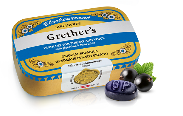 GRETHERS Blackcurrant Pastillen, Hauptbild