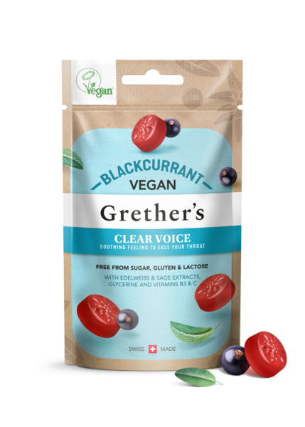 GRETHERS Clear Voice Blackcurrant Pastillen, Hauptbild