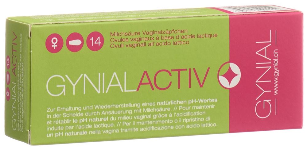 GYNIAL ACTIV Milchsäure Vaginalzäpfchen, Hauptbild