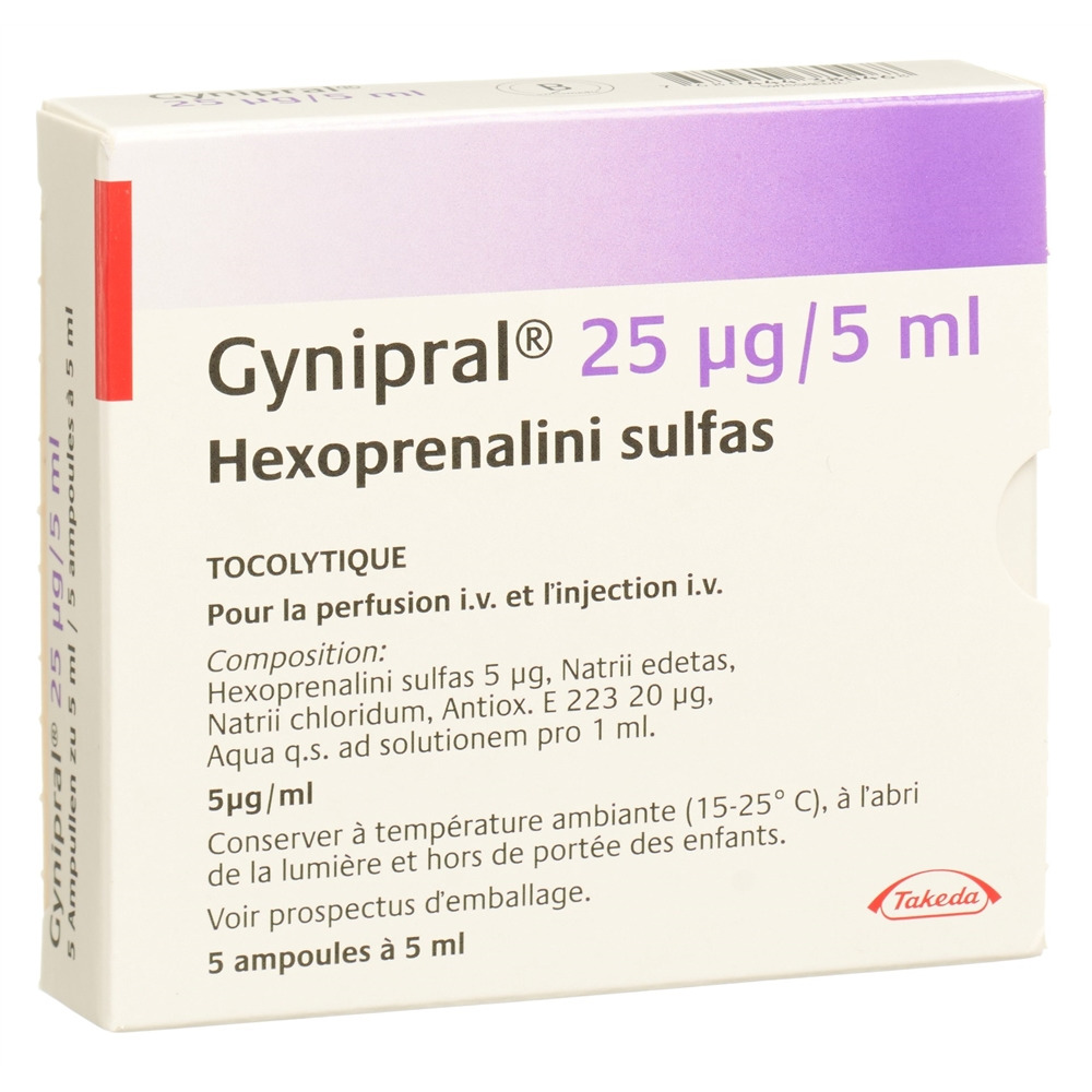 GYNIPRAL sol inj 25 mcg/5ml amp 5 ml, image 2 sur 2