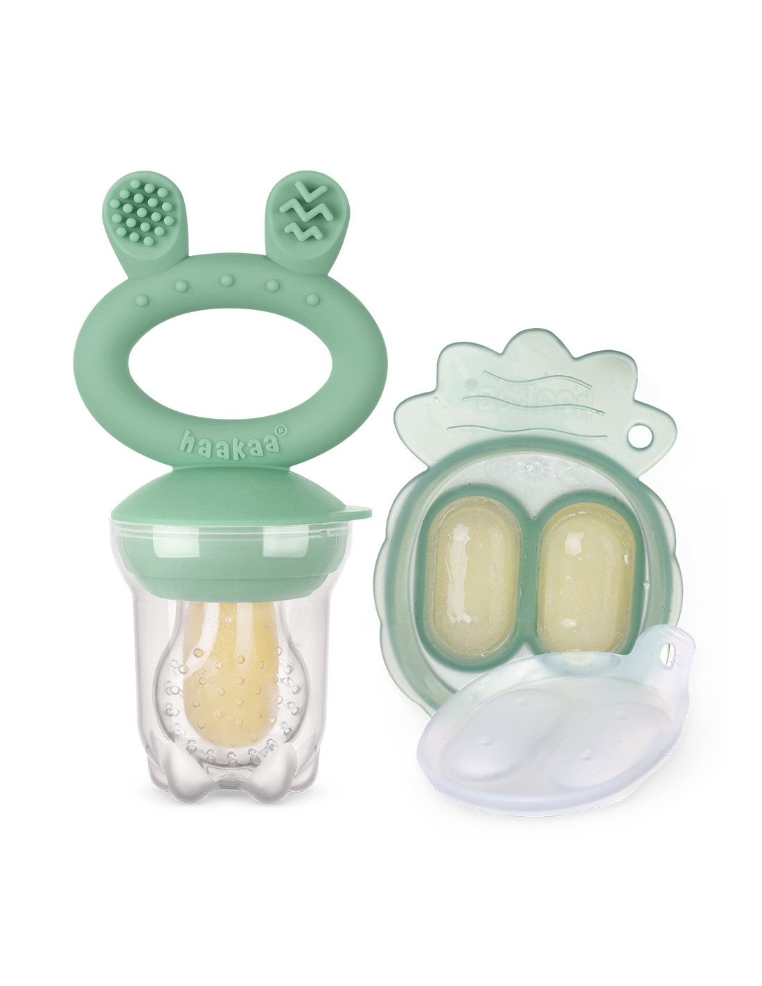 Haakaa Freeze-N-Feed Fruchtsauger und Eiswürfelform Set