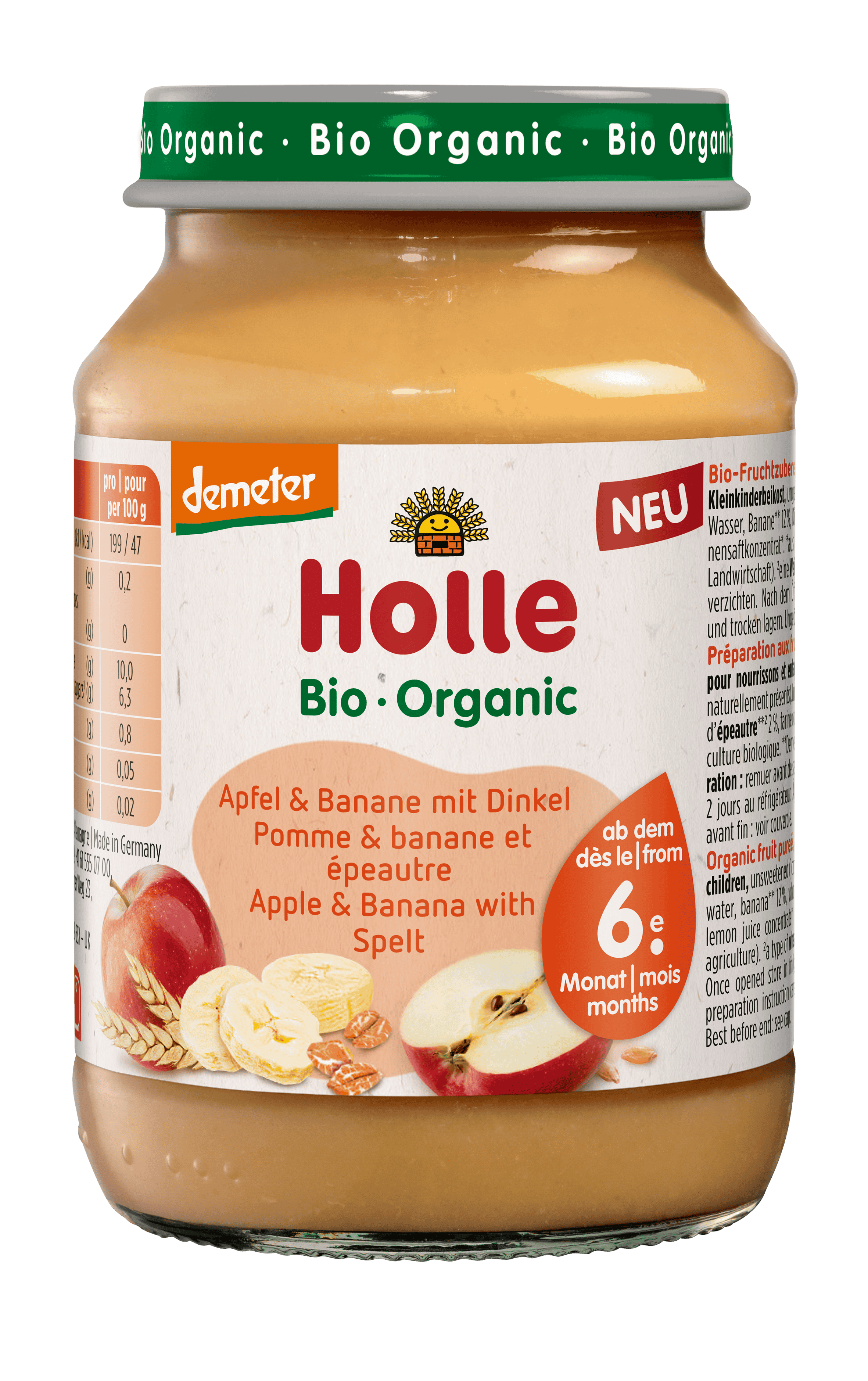 HOLLE Apfel & Banane mit Dinkel