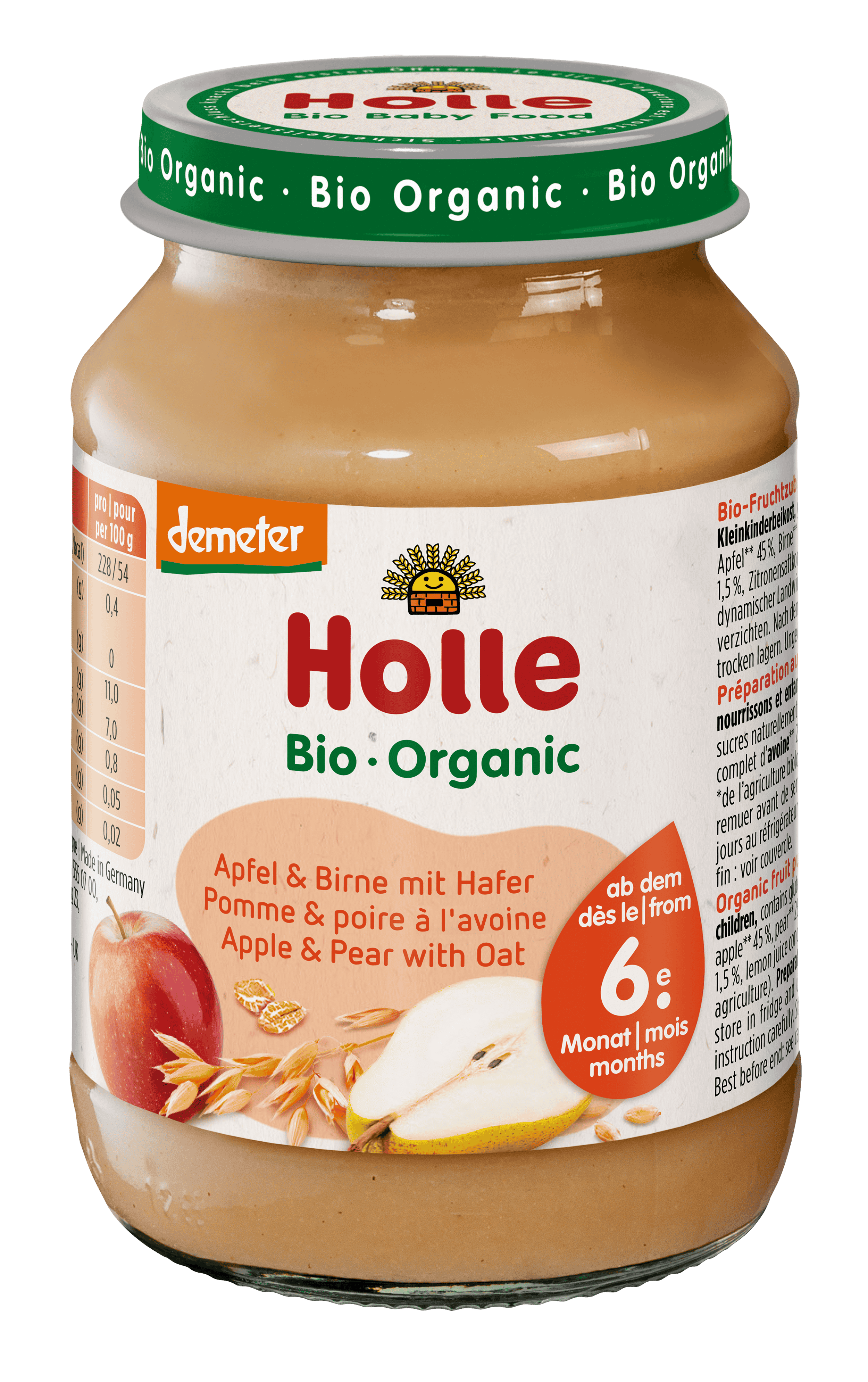 HOLLE Apfel & Birne mit Hafer