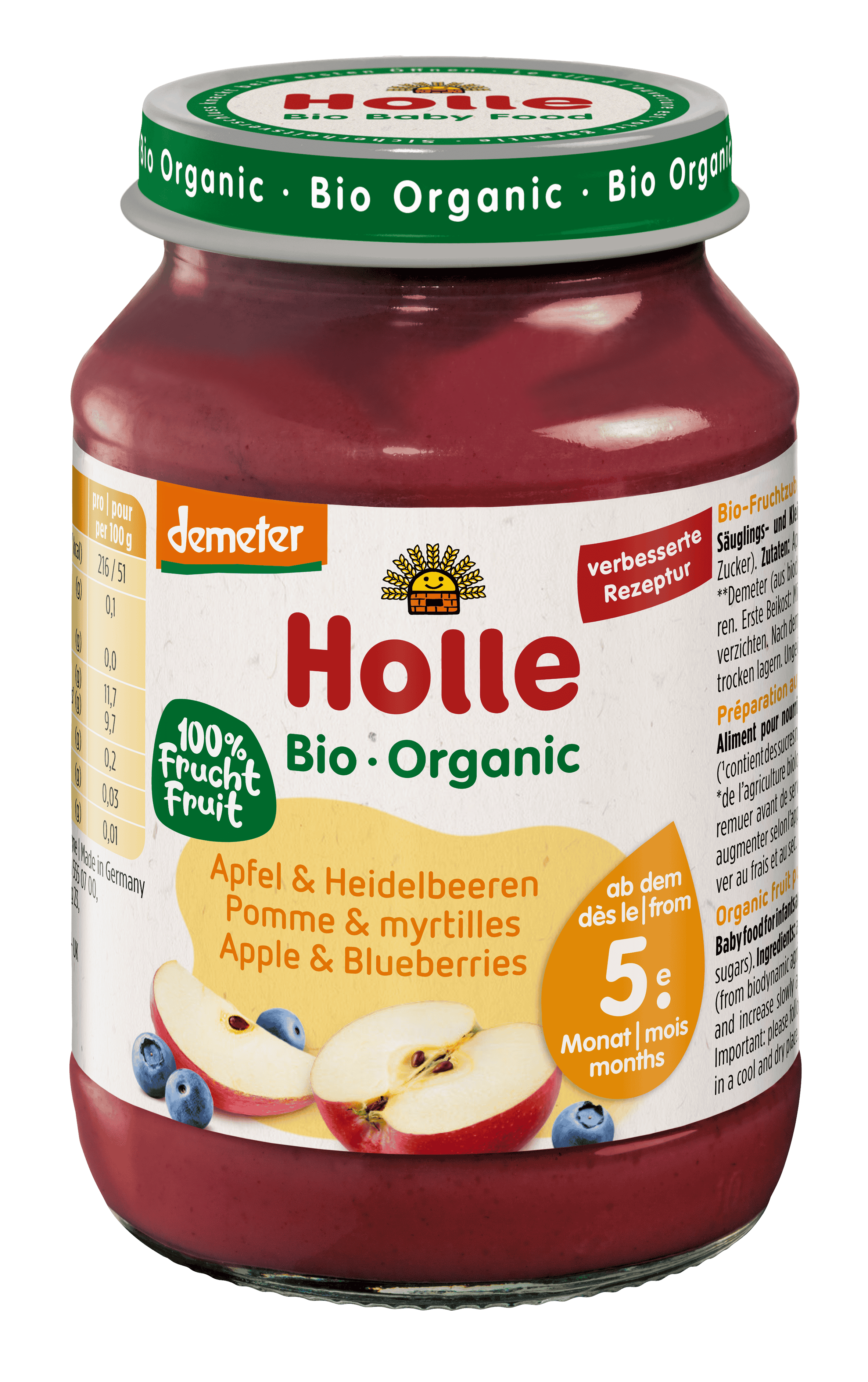 HOLLE Apfel und Heidelbeeren