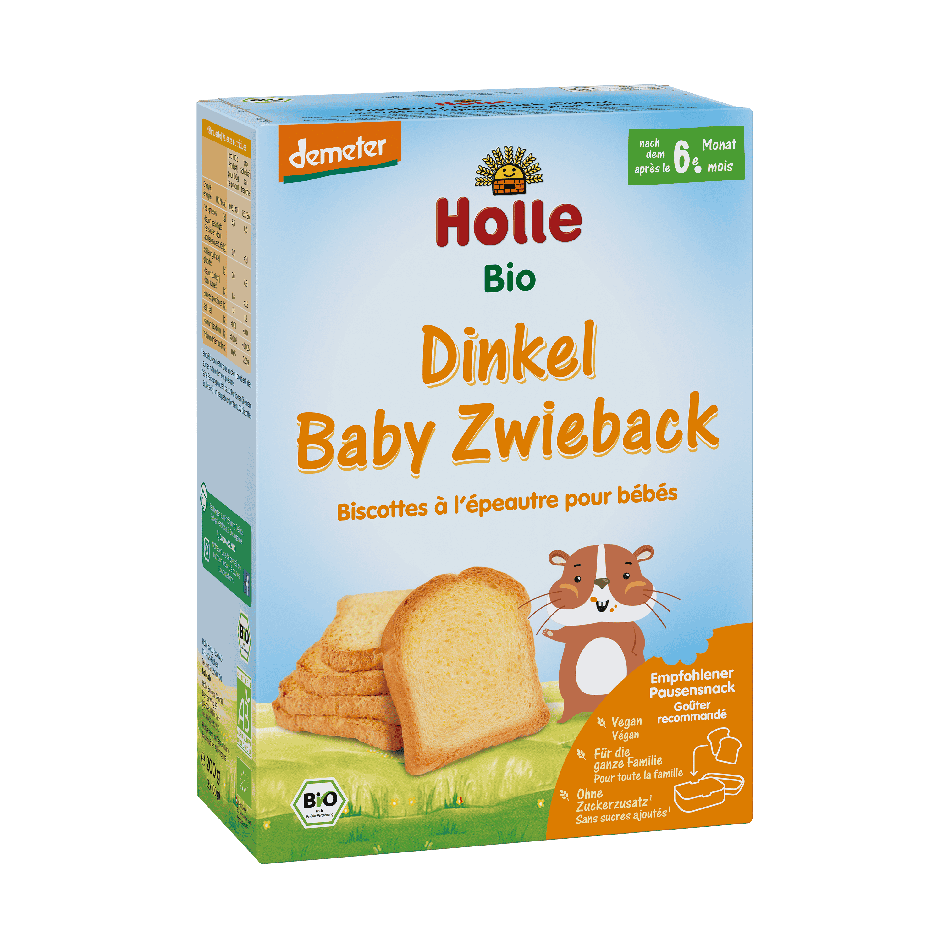 HOLLE Baby Zwieback Dinkel, Hauptbild