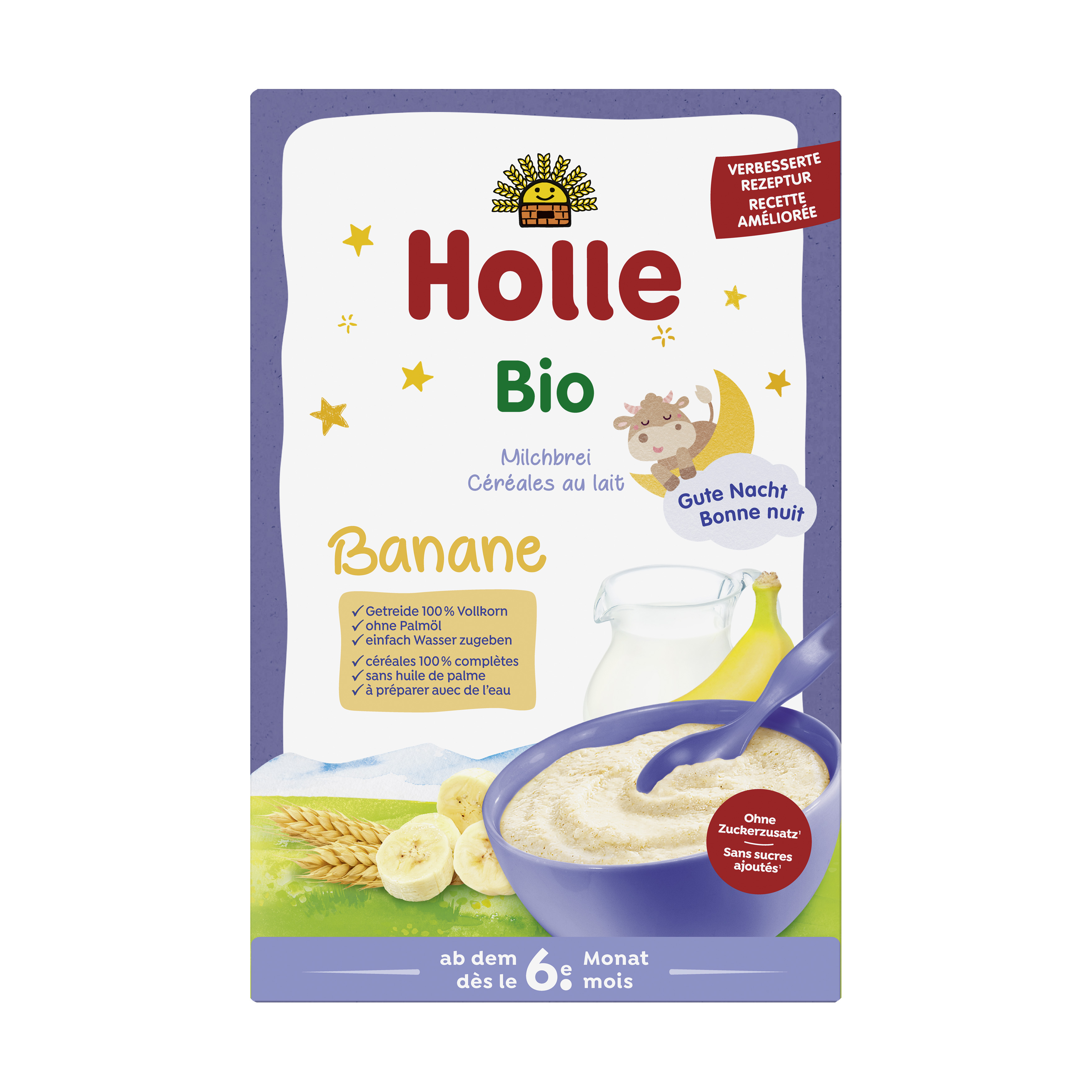 HOLLE bouillie de céréales au lait banane