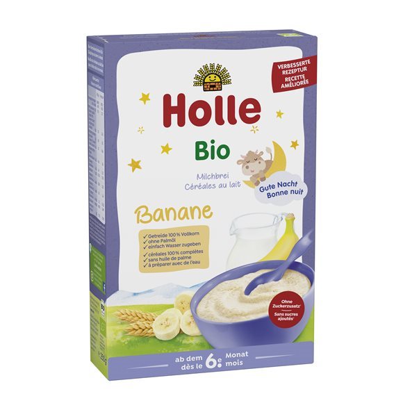 HOLLE bouillie de céréales au lait banane