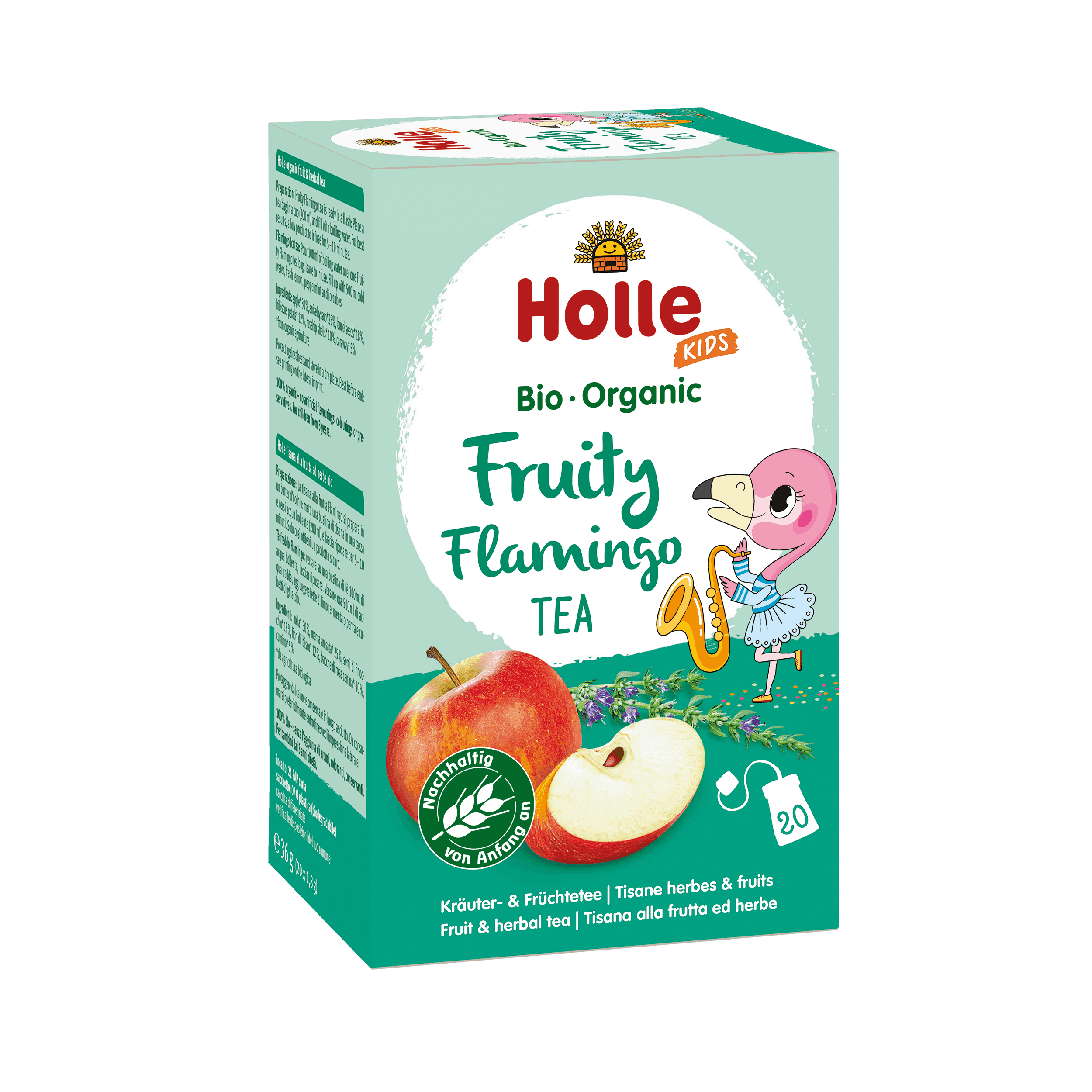 HOLLE Fruity Flamingo tisane aux herbes & fruits