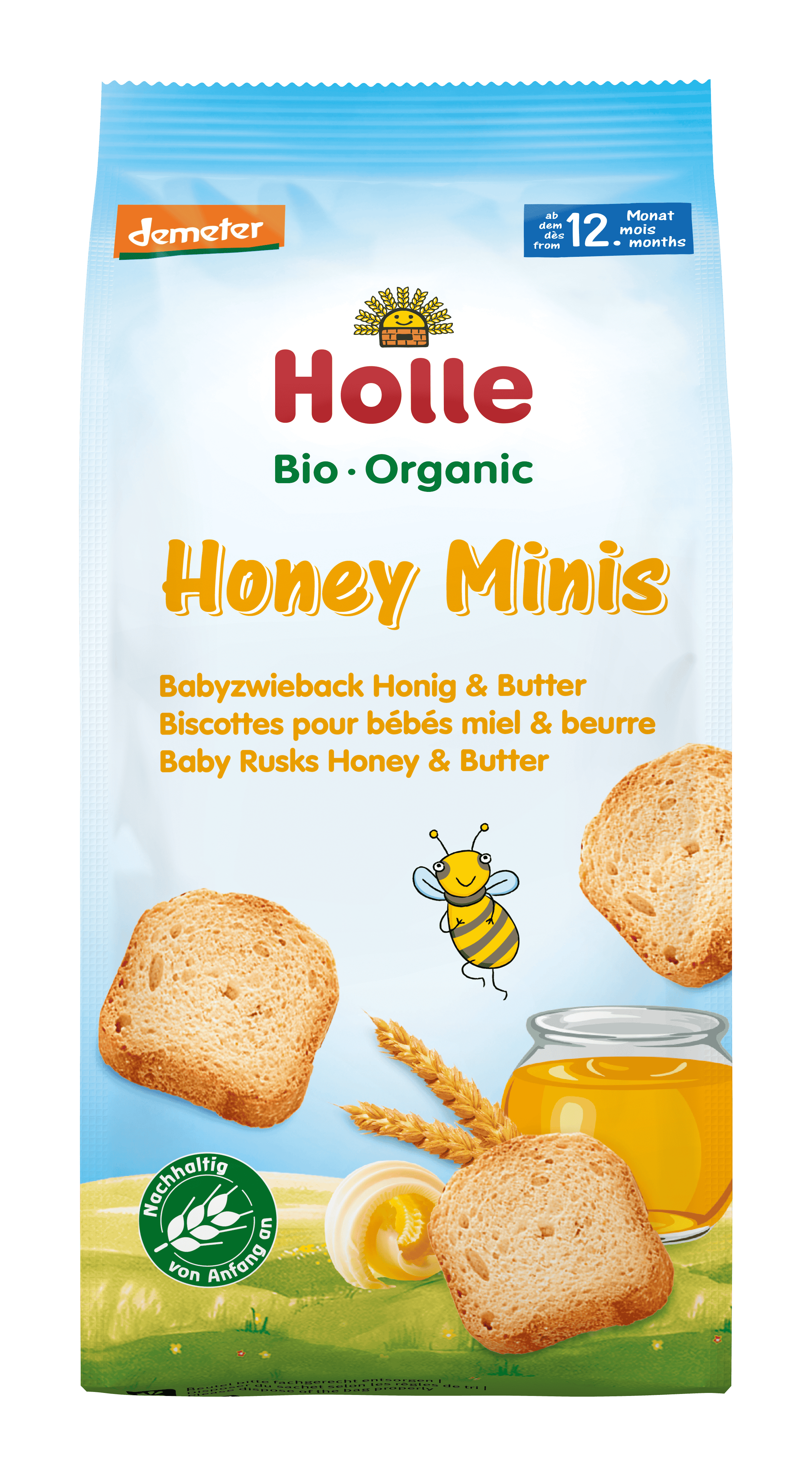 HOLLE honey minis biscottes bio pour bébés, image principale