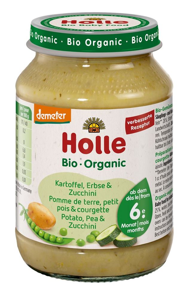 HOLLE Kartoffeln Erbsen und Zucchini