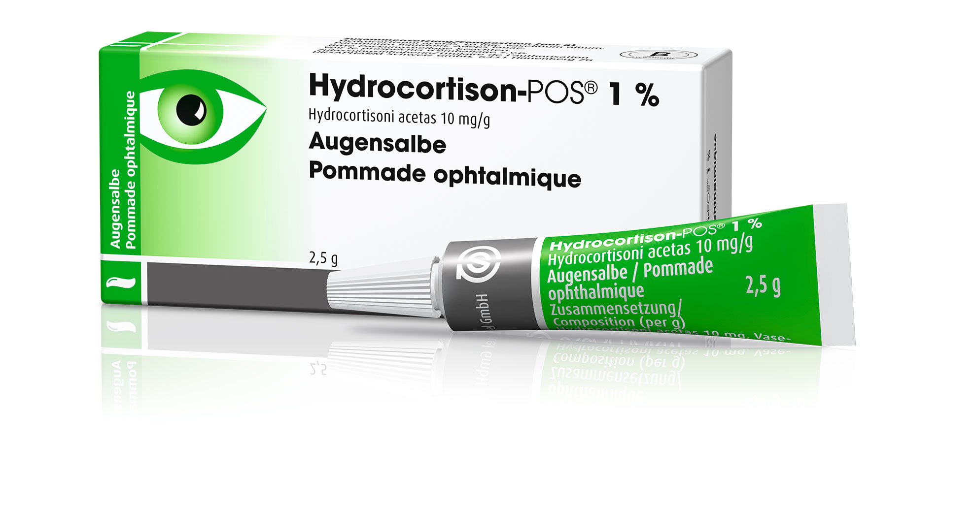 HYDROCORTISON-POS ong opht 1 % tb 2.5 g, image 2 sur 3