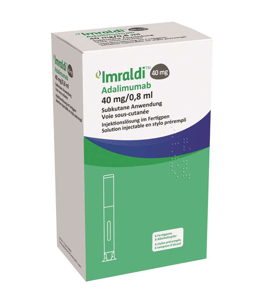 IMRALDI sol inj 40 mg/0.8ml stylo prérempli stylo pré 0.8 ml, image principale IMRALDI sol inj 40 mg/0.8ml stylo prérempli stylo pré 0.8 ml, image principale