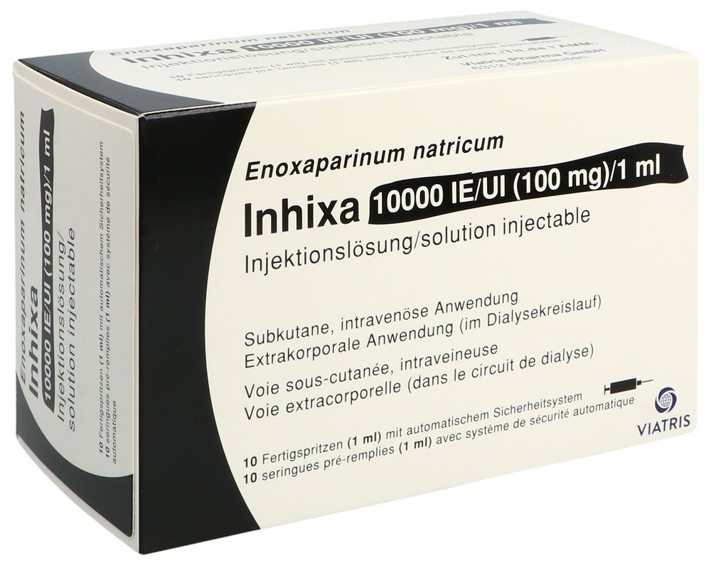 INHIXA Inj Lös 100 mg/ml Fertspr 1 ml, Hauptbild