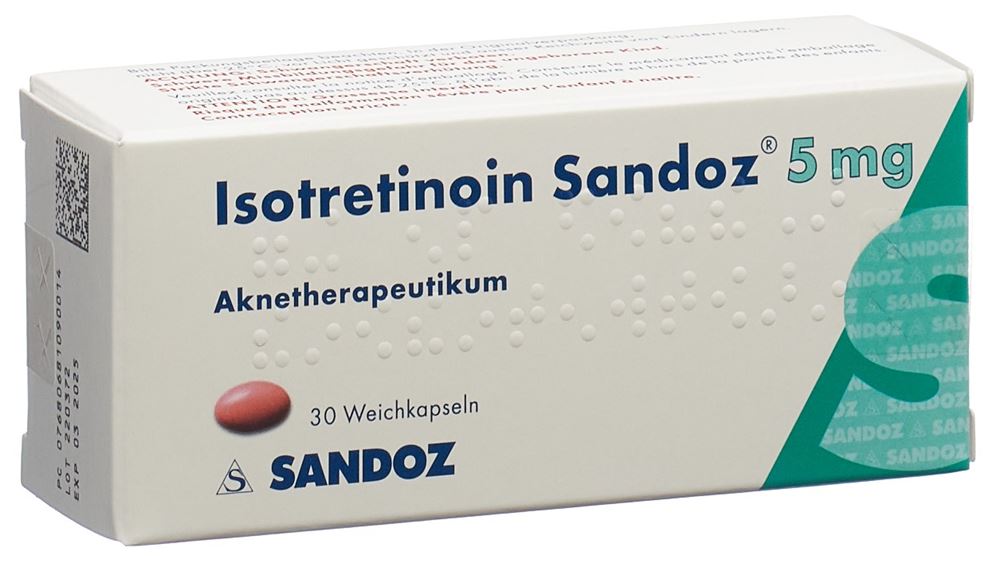 ISOTRETINOINE Sandoz 5 mg, image principale