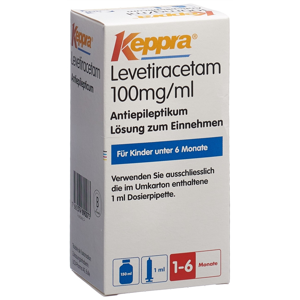 KEPPRA Lös 100 mg/ml Dosierpipette 1 ml Fl 150 ml, Hauptbild