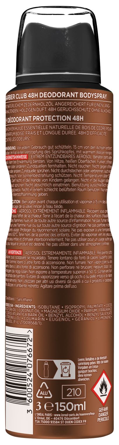 L'OREAL PARIS Barber Club 48H Déo, image 2 sur 2