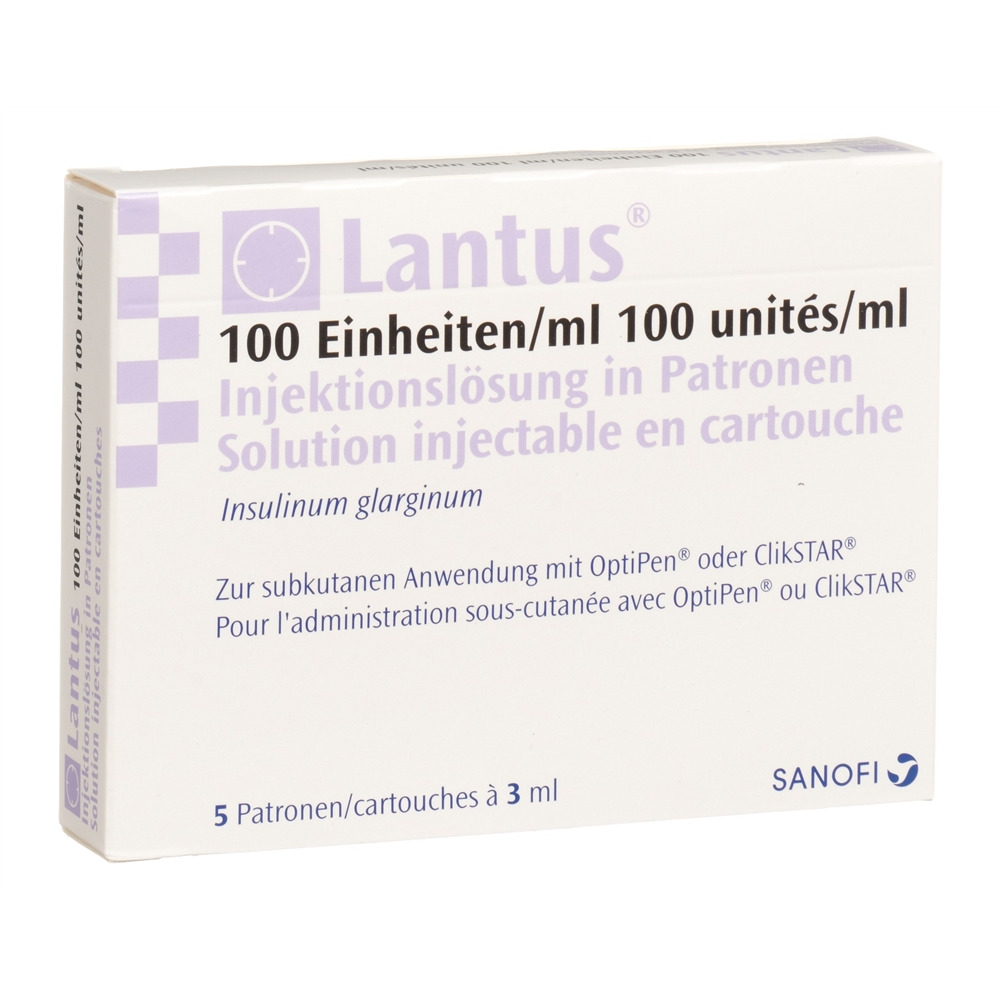 LANTUS Inj Lös 100 E/ml für AllStar Pro/JuniorStar Patronen 3 ml, Hauptbild