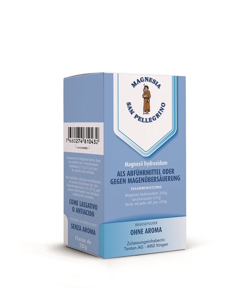 MAGNESIA SAN PELLEGRINO pdr eff sans arôme fl 125 g, image principale