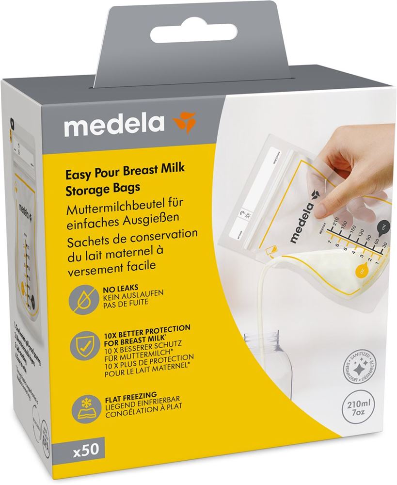 MEDELA Easy Pour sachets de conservation du lait maternel, image principale