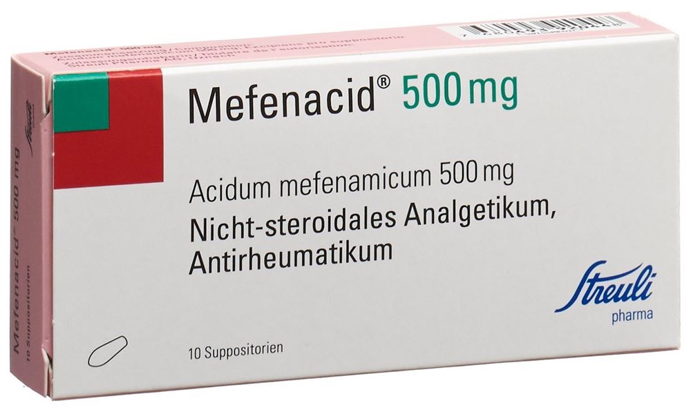 MEFENACIDE supp 500 mg blist 10 pce, image principale