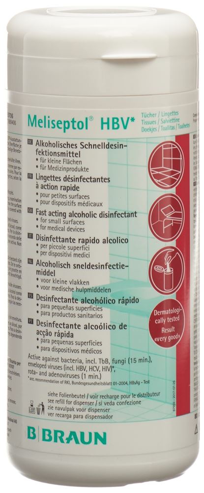 MELISEPTOL HBV serviettes désinfection surface