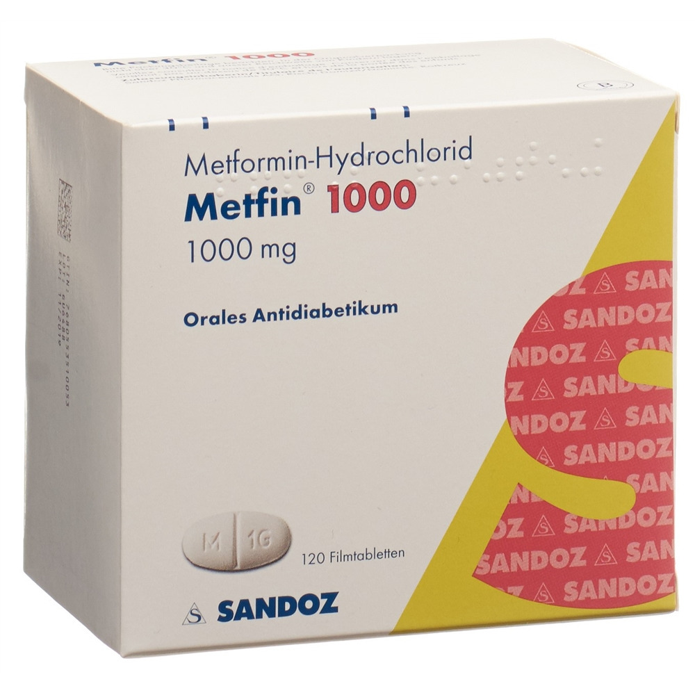 METFIN cpr pell 1000 mg blist 120 pce, image principale