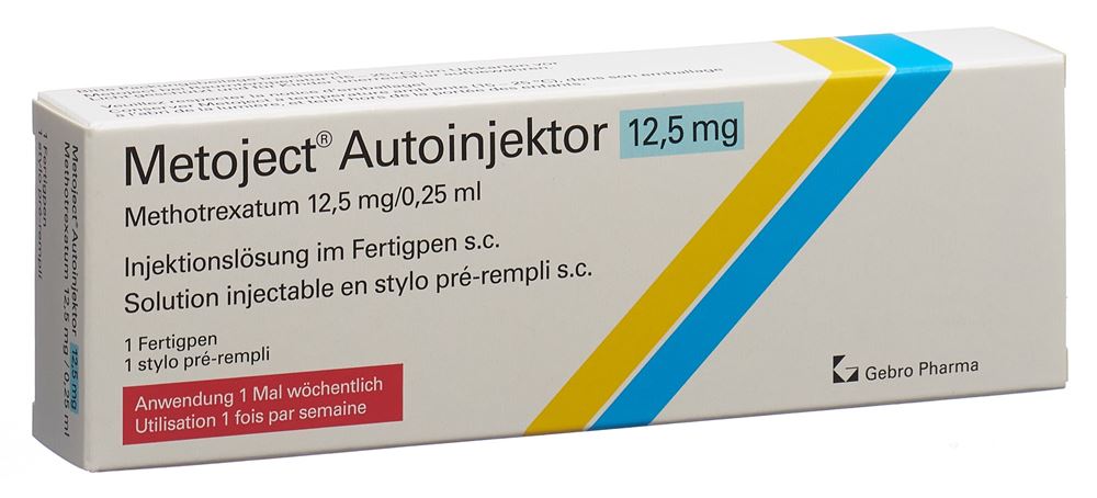 METOJECT sol inj 12.5 mg/0.25ml auto-injecteur sans tampons d'alcool stylo pré 1 pce, image principale