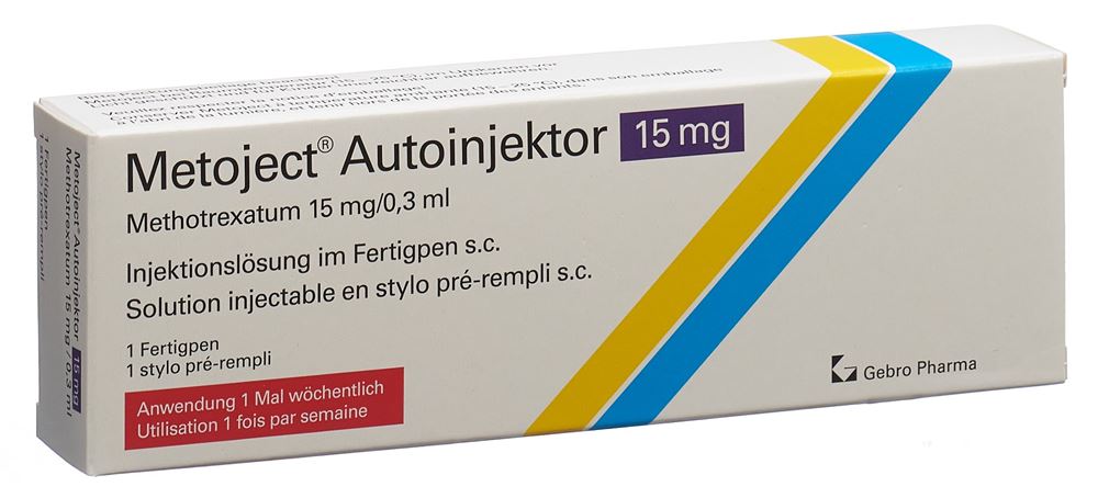 METOJECT sol inj 15 mg/0.3ml auto-injecteur sans tampons d'alcool stylo pré 1 pce, image principale