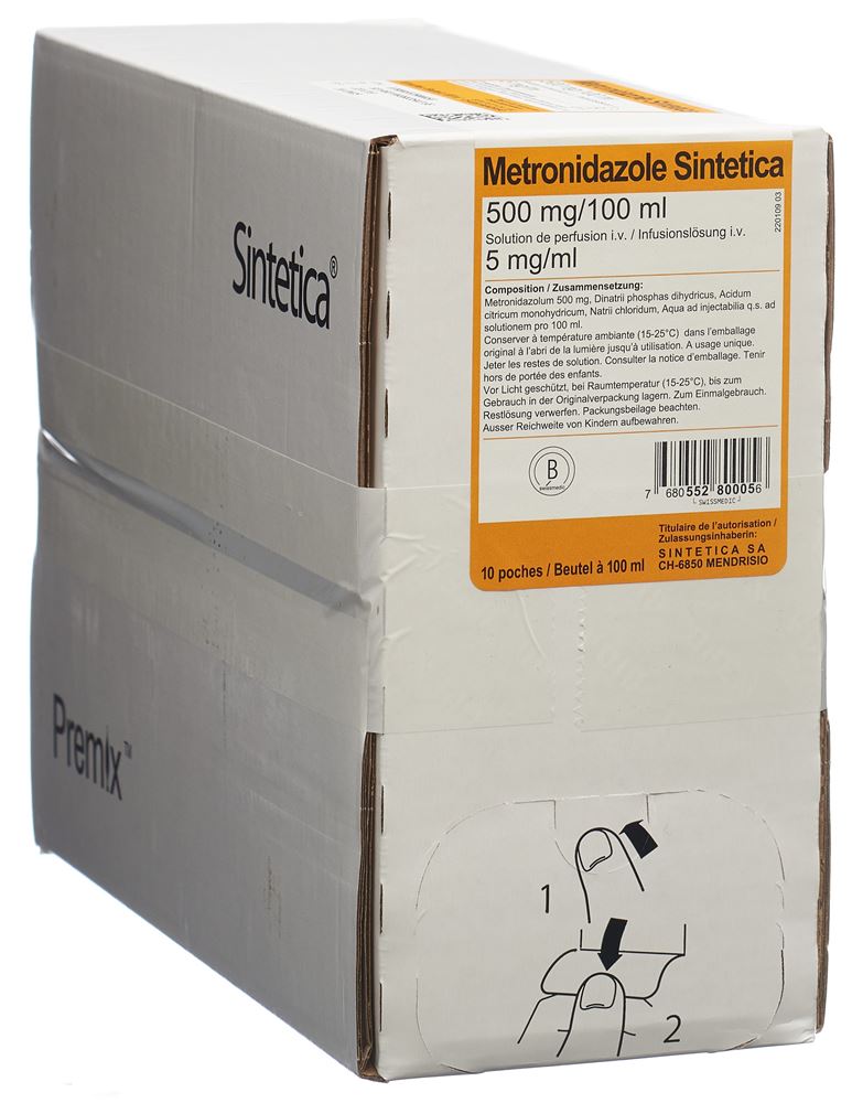 METRONIDAZOLE Sintetica 500 mg/100ml, image principale