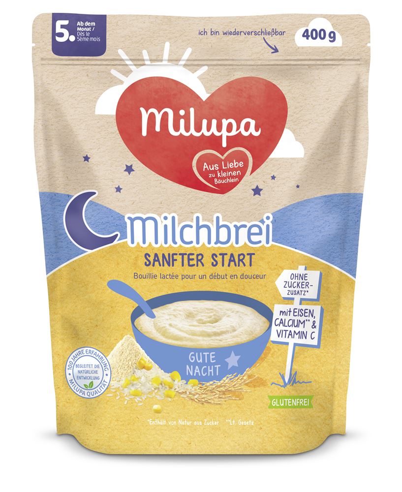 MILUPA bouillie lactée pour un début en douceur
