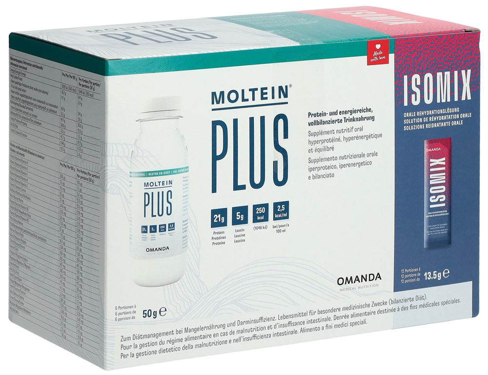 moltein PLUS 2.5 Ready2Shake Geschmacksneutral 6 Flaschen 50 g