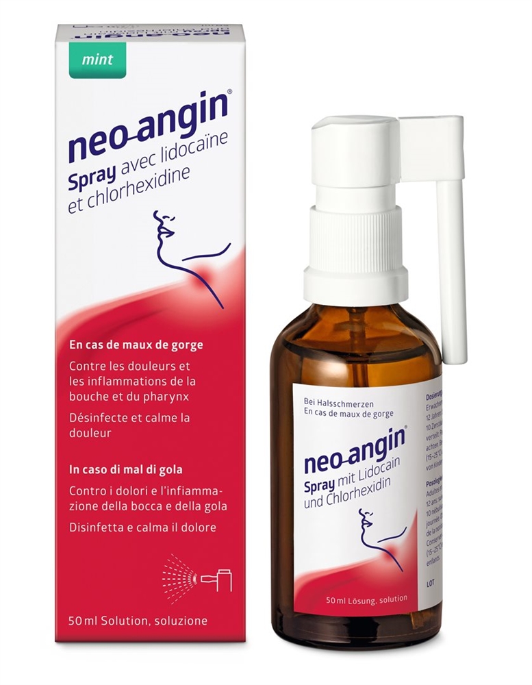 NEO-ANGIN spray avec lidocaïne et chlorhexidine 50 ml, image 3 sur 4