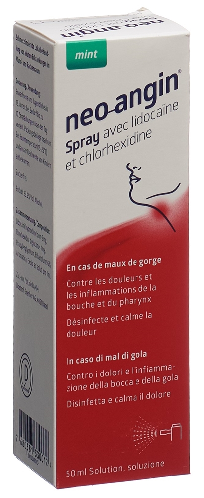 NEO-ANGIN spray avec lidocaïne et chlorhexidine 50 ml, image 4 sur 4