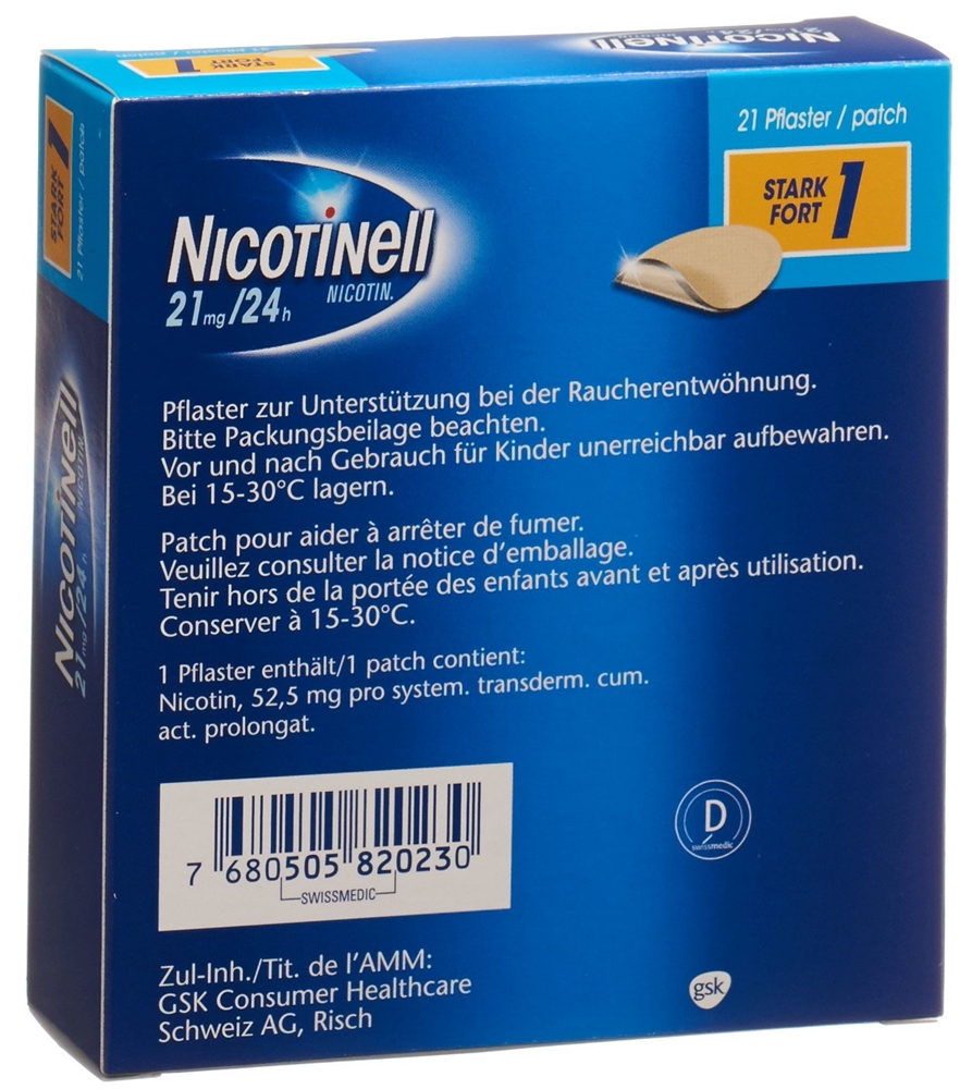 NICOTINELL 1 fort 21 mg/24h, image 2 sur 2