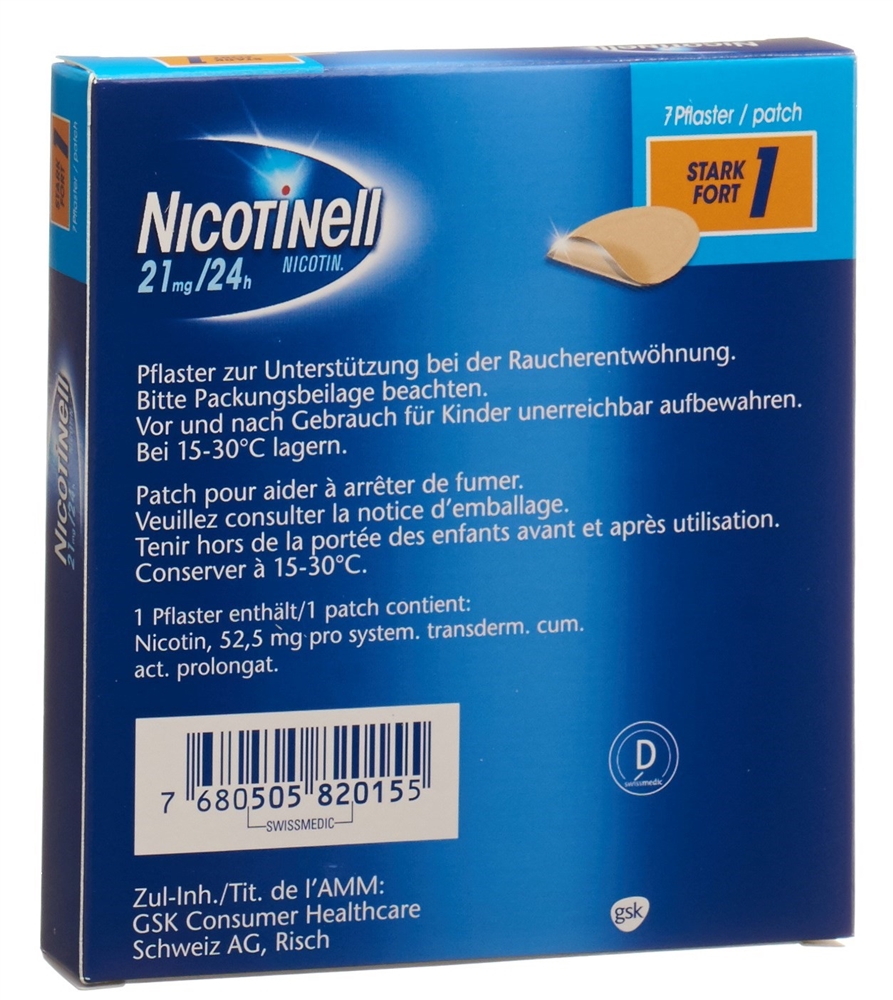 NICOTINELL 1 stark 21 mg/24h, Bild 2 von 2