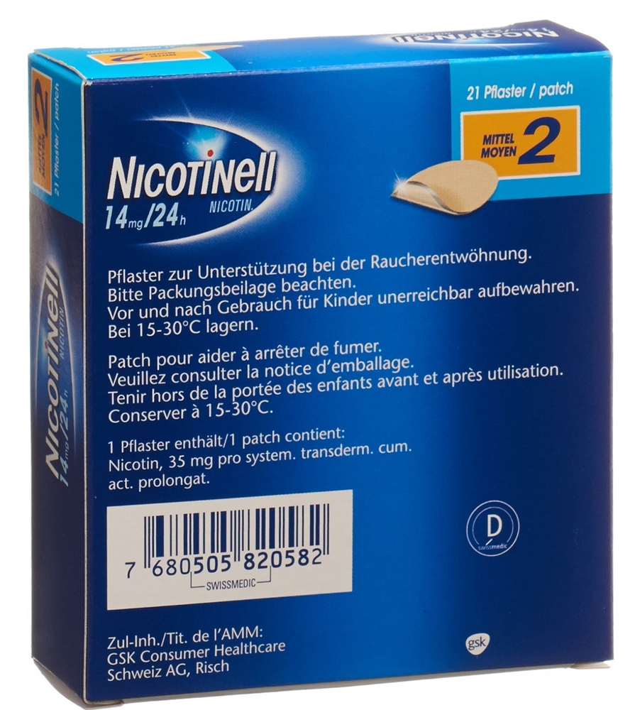 NICOTINELL 2 moyen 14 mg/24h, image 2 sur 2