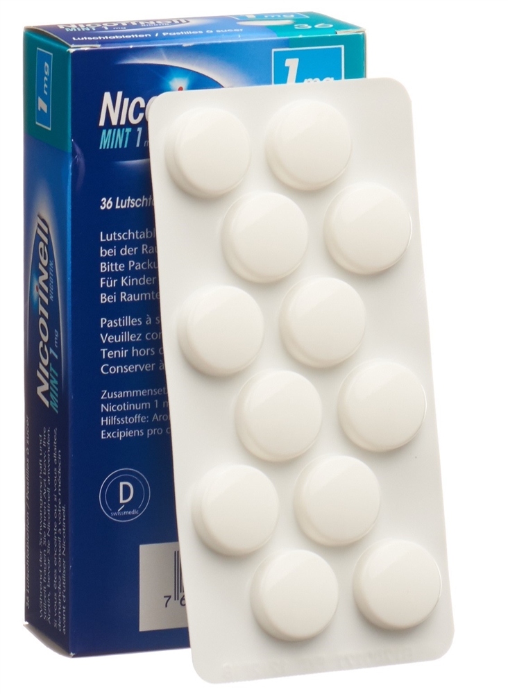 NICOTINELL cpr sucer 1 mg mint blist 36 pce, image 3 sur 4