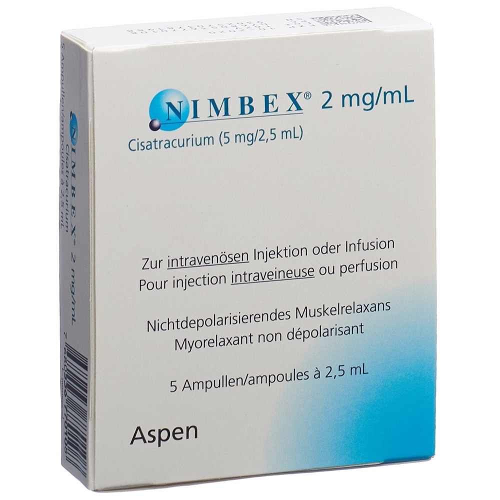 NIMBEX sol inj 5 mg/2.5ml amp 2.5 ml, image principale