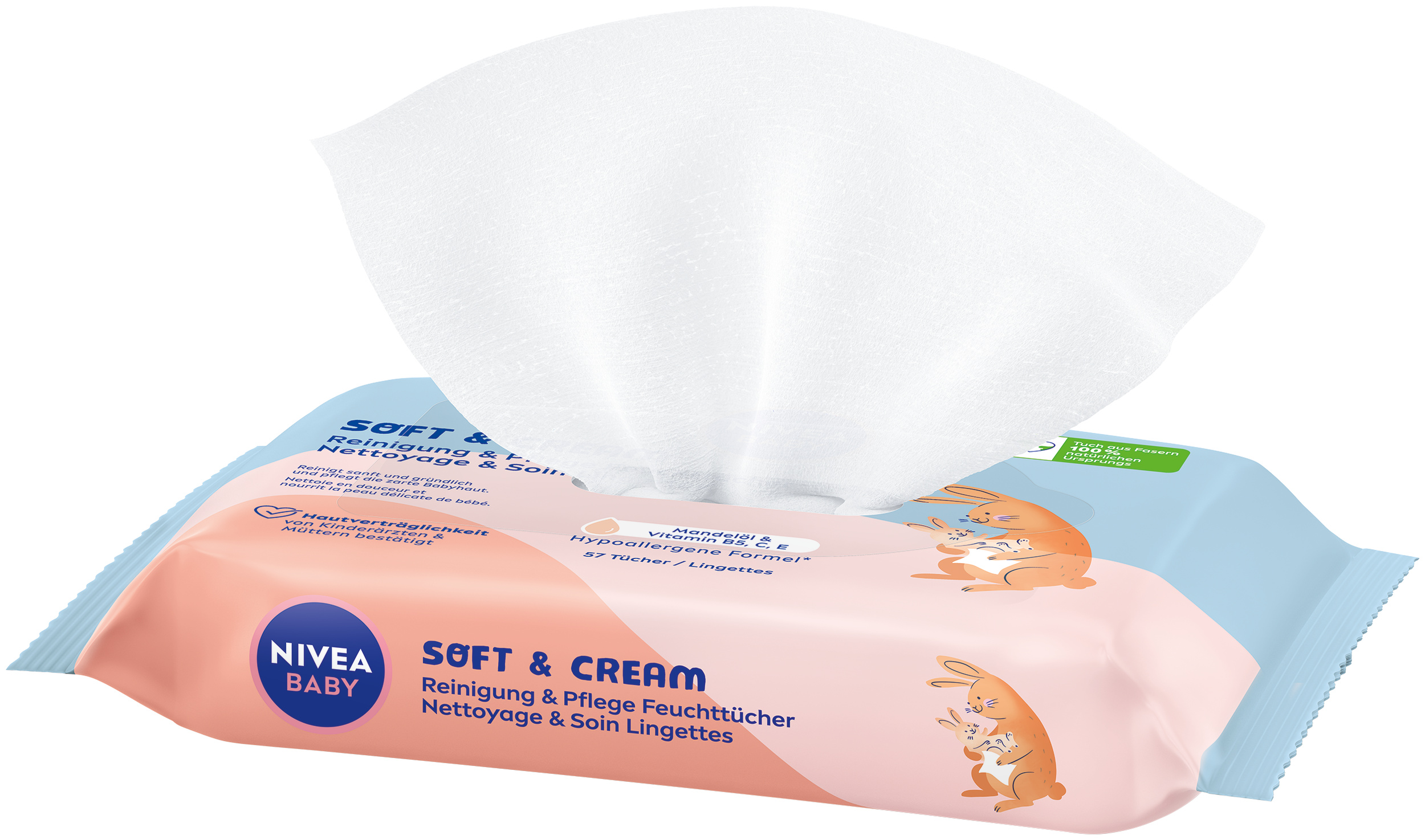 Nivea Soft&Cream Feuchttücher, Bild 2 von 3