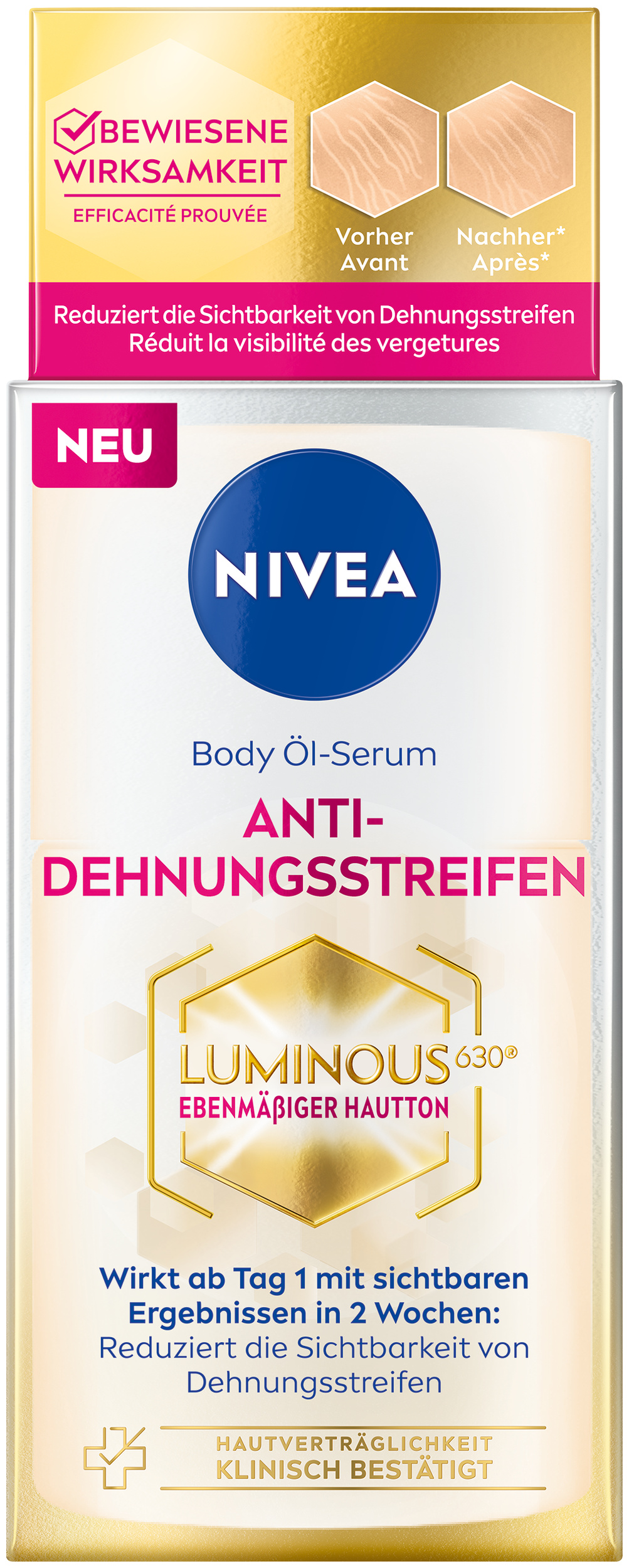 Nivea luminous630 huile sérum corps