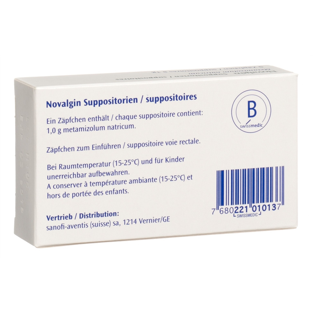 NOVALGIN supp 1 g adult 5 pce, image 2 sur 2