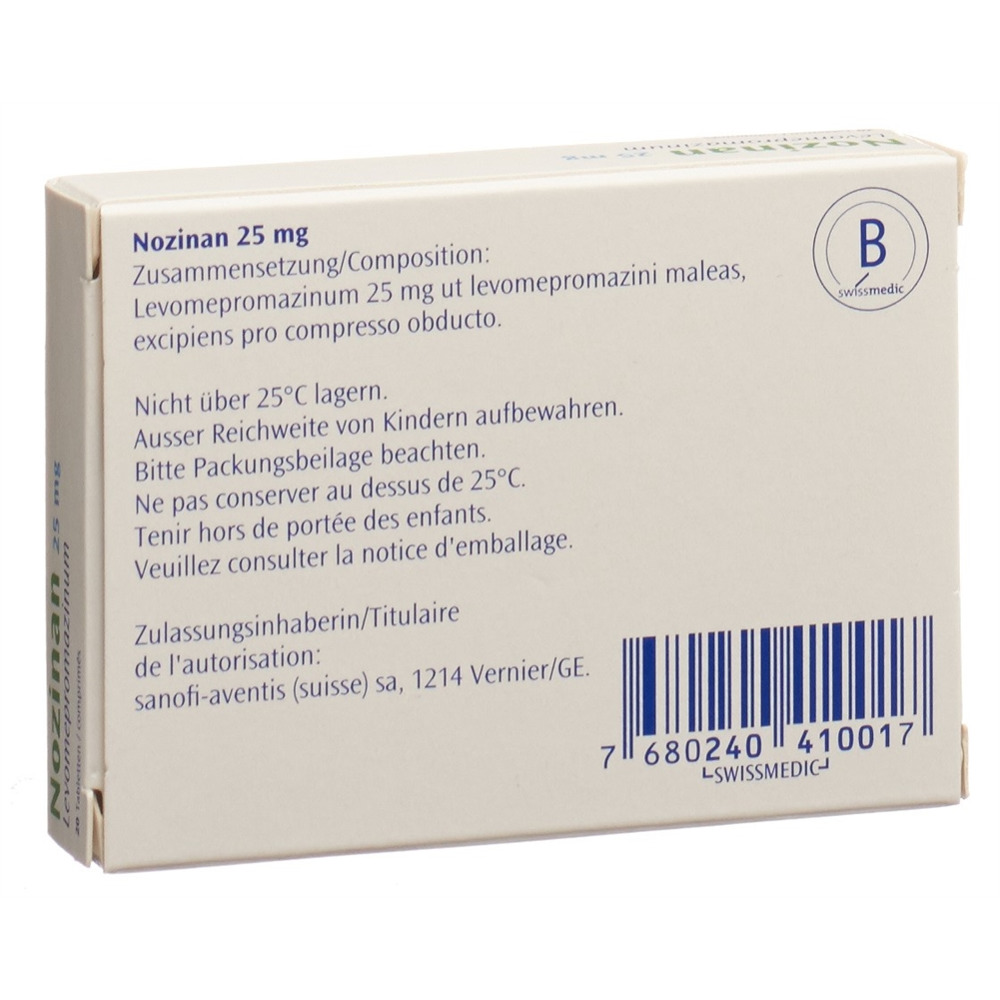 NOZINAN cpr pell 25 mg blist 20 pce, image 2 sur 2