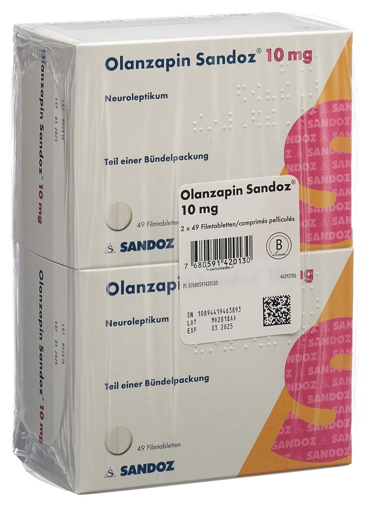 OLANZAPINE Sandoz 10 mg, Hauptbild