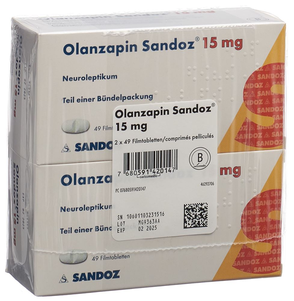 OLANZAPINE Sandoz 15 mg, image principale