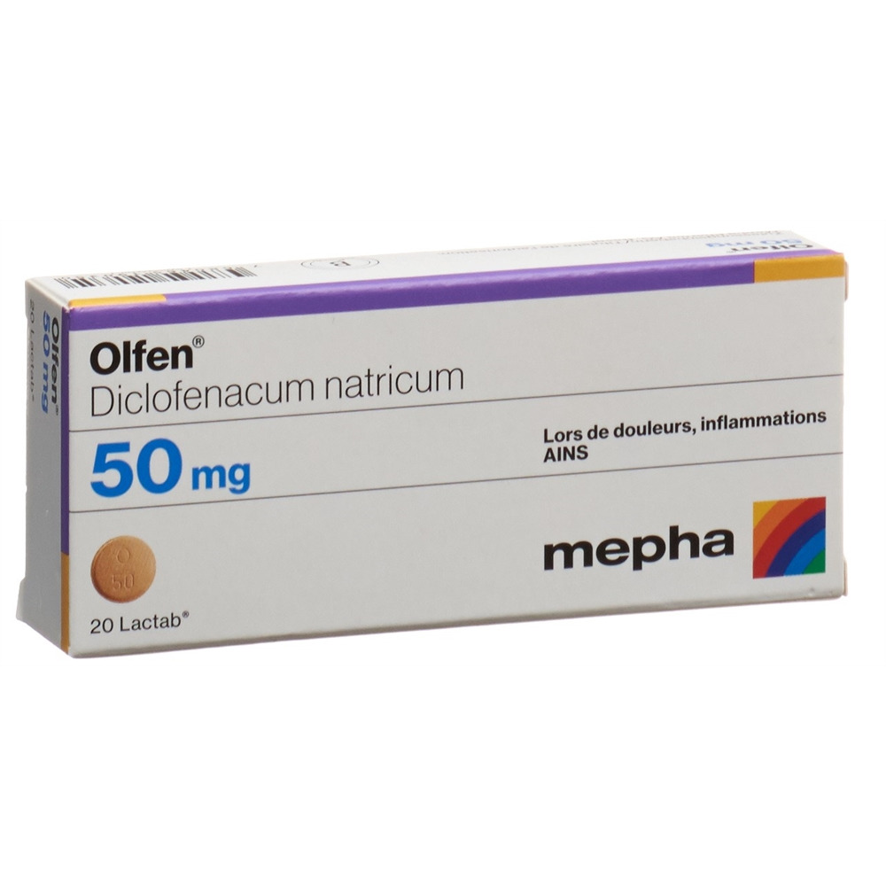 OLFEN Lactab 50 mg blist 20 pce, image 2 sur 2