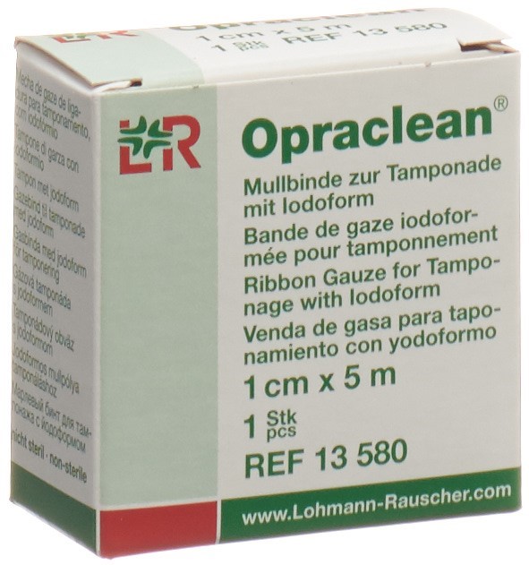 OPRACLEAN Mullbinde zur Tamponade mit Jodoform