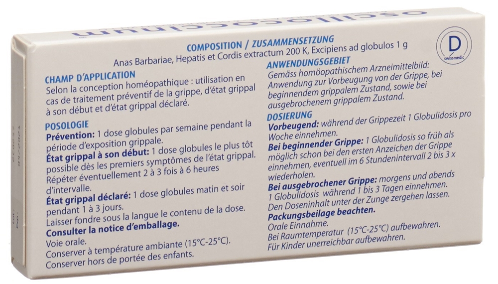 OSCILLOCOCCINUM glob fl 1 dos, image 4 sur 4