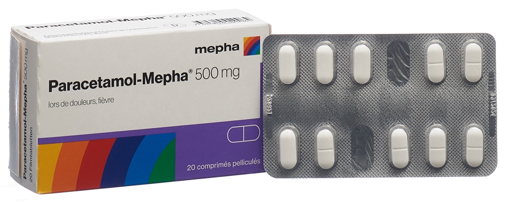 PARACETAMOL Mepha 500 mg, image 3 sur 4