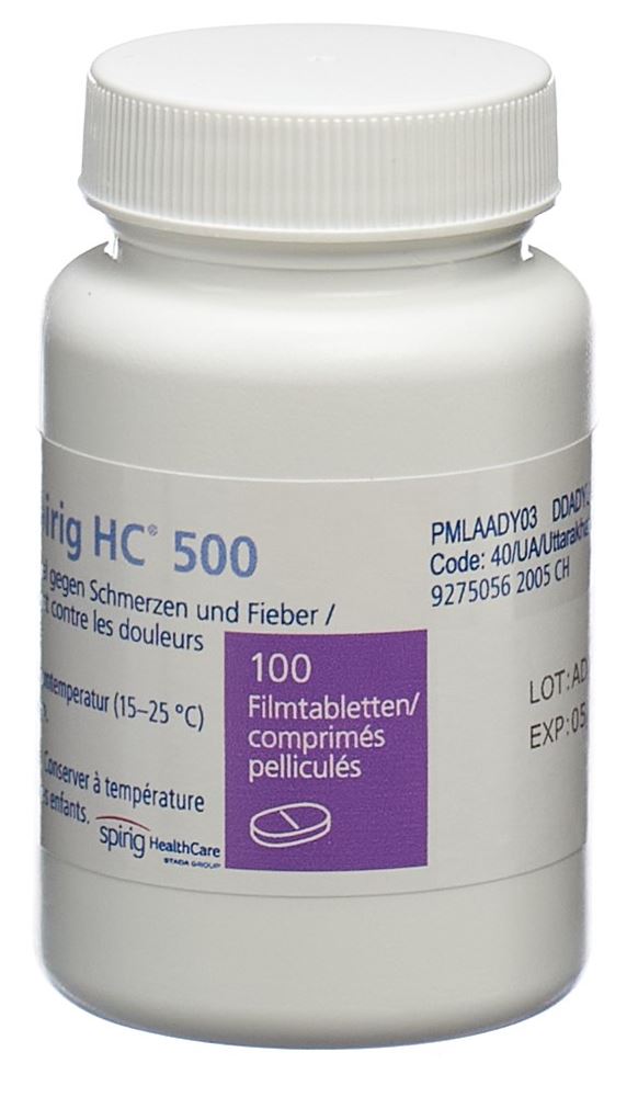 PARACETAMOL Spirig HC 500 mg, image 3 sur 3
